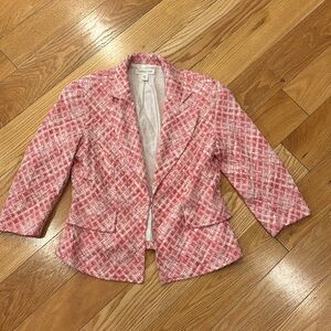 Coldwater Creek Vibrant Red and Soft 3/4 sleeve blazer